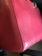 Load image into Gallery viewer, Lady Dior large dark pink snakeskin exotic bag with shoulder strap, gold hdw