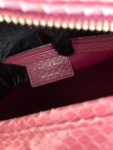 Load image into Gallery viewer, Lady Dior large dark pink snakeskin exotic bag with shoulder strap, gold hdw