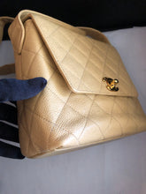 Load image into Gallery viewer, Chanel beige caviar vintage 24k gold hdw shoulder bag