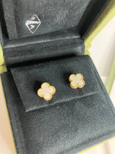 Load image into Gallery viewer, Van Cleef & Arpels (VCA) sweet 18k gold earstuds/earrings, white mother of pearl (MOP)