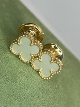 Load image into Gallery viewer, Van Cleef & Arpels (VCA) sweet 18k gold earstuds/earrings, white mother of pearl (MOP)