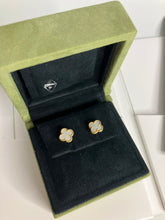 Load image into Gallery viewer, Van Cleef & Arpels (VCA) sweet 18k gold earstuds/earrings, white mother of pearl (MOP)