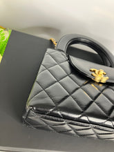 Load image into Gallery viewer, Chanel black Kelly shopper nano (larger size) in shiny calfskin, gold hdw