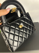 Load image into Gallery viewer, Chanel black Kelly shopper nano (larger size) in shiny calfskin, gold hdw