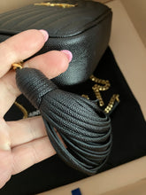 Load image into Gallery viewer, YSL Lou black camera bag with gold hdw