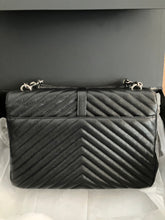 Load image into Gallery viewer, YSL large black college bag, ruthenium hdw