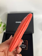 Load image into Gallery viewer, Chanel orange/pink 23s lambskin card holder/coin purse, silver hdw