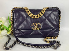 Load image into Gallery viewer, Chanel 19 in purple lambskin, gold hdw