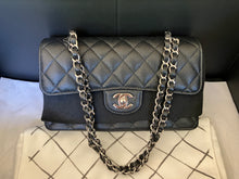 Load image into Gallery viewer, Chanel Black caviar small classic flap, silver hdw
