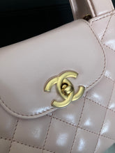 Load image into Gallery viewer, Chanel light pink Kelly Nano, crinkled shiny calfskin with aged gold hdw