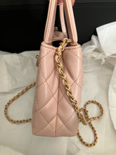 Load image into Gallery viewer, Chanel light pink Kelly Nano, crinkled shiny calfskin with aged gold hdw