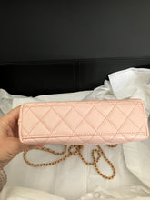 Load image into Gallery viewer, Chanel light pink Kelly Nano, crinkled shiny calfskin with aged gold hdw