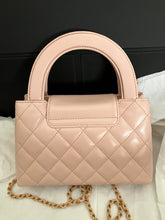 Load image into Gallery viewer, Chanel light pink Kelly Nano, crinkled shiny calfskin with aged gold hdw