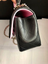Load image into Gallery viewer, Chanel 23p black / pink two tone mini Lambskin, with gold hdw