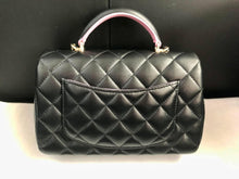 Load image into Gallery viewer, Chanel 23p black / pink two tone mini Lambskin, with gold hdw