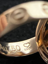 Load image into Gallery viewer, Cartier 18K rose gold double rings love pendant, half-paved diamond