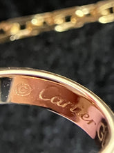 Load image into Gallery viewer, Cartier 18K rose gold double rings love pendant, half-paved diamond