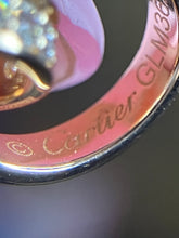 Load image into Gallery viewer, Cartier 18K rose gold double rings love pendant, half-paved diamond