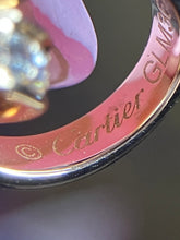 Load image into Gallery viewer, Cartier 18K rose gold double rings love pendant, half-paved diamond