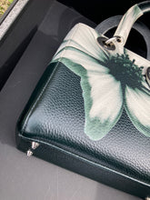 Load image into Gallery viewer, Lady Dior green printed flower medium lady with silver hdw