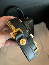 Load image into Gallery viewer, Versace black top handle bag, with adjustable strap
