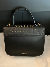 Load image into Gallery viewer, Versace black top handle bag, with adjustable strap