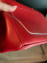 Load image into Gallery viewer, Dior leather Be Dior small red flap with light blue interior