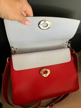 Load image into Gallery viewer, Dior leather Be Dior small red flap with light blue interior