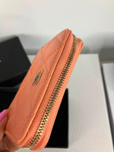 Load image into Gallery viewer, Chanel 2023 peach lambskin coin purse, card holder. Light gold hdw
