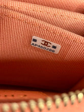 Load image into Gallery viewer, Chanel 2023 peach lambskin coin purse, card holder. Light gold hdw