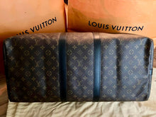 Load image into Gallery viewer, Louis Vuitton keepall 55 bandoliere, mongram macassar with black trim