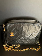 Load image into Gallery viewer, Chanel bijoux tassel black vintage lambskin camera bag, with 24k gold hdw