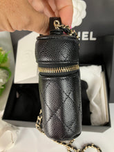 Load image into Gallery viewer, Chanel 22C black caviar mini vanity with light gold hdw.