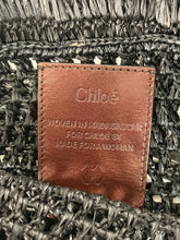 Load image into Gallery viewer, Chloe black summer banana tote bag in raffia