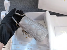 Load image into Gallery viewer, Lady Dior mini pearl grey with gold hdw