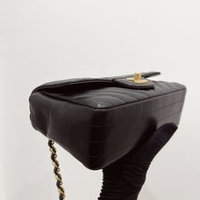 Load image into Gallery viewer, Chanel black mini calfskin chevron, with gold hdw