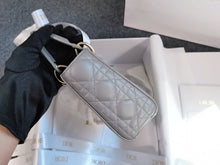 Load image into Gallery viewer, Lady Dior mini pearl grey with gold hdw