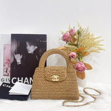 Load image into Gallery viewer, Chanel 26C Raffia Large Kelly, with gold hdw