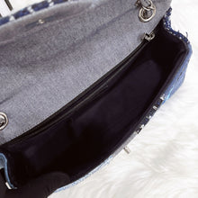Load image into Gallery viewer, Chanel denim patchwork bag medium with silver hdw