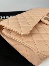 Load image into Gallery viewer, 23S Chanel light beige caviar medium classic flap, gold hdw.