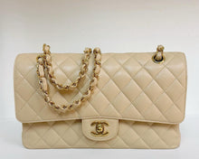 Load image into Gallery viewer, Chanel beige caviar medium classic flap, gold hdw