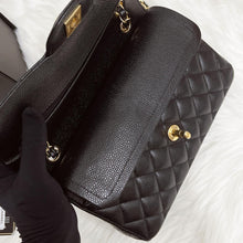 Load image into Gallery viewer, Chanel small black caviar classic flap, gold hdw 26 series