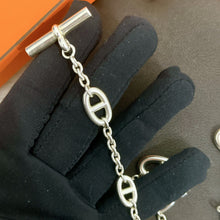 Load image into Gallery viewer, Hermes silver farandole necklace, 120cm