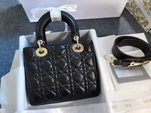 Load image into Gallery viewer, Lady Dior small black with gold hardware.