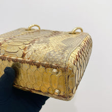 Load image into Gallery viewer, Lady Dior rare exotic snakeskin mini, gold hdw.