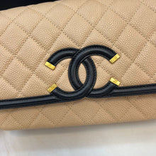 Load image into Gallery viewer, Chanel filigree bag small beige/black caviar with gold hardware