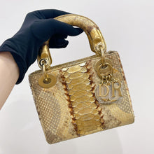 Load image into Gallery viewer, Lady Dior rare exotic snakeskin mini, gold hdw.