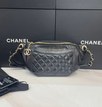 Load image into Gallery viewer, Chanel belt bag black, glazed calfskin with gold hdw