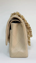 Load image into Gallery viewer, Chanel beige caviar medium classic flap, gold hdw