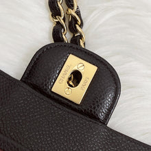 Load image into Gallery viewer, Chanel small black caviar classic flap, gold hdw 26 series